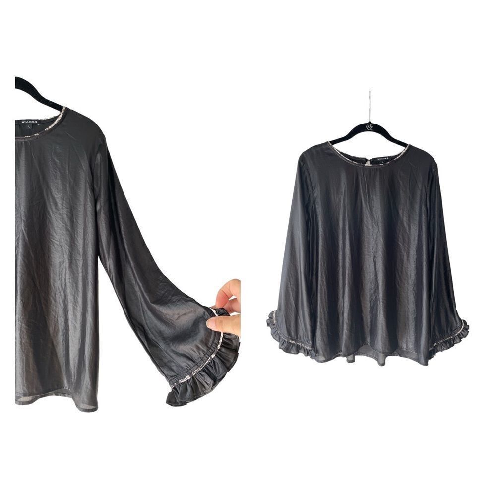 NWOT William B Shimmering Long Sleeve Blouse L